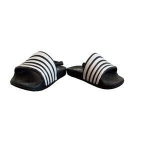 Wonder Nation Toddler Boy Sport Slide Sandals Black White Striped Size 2
